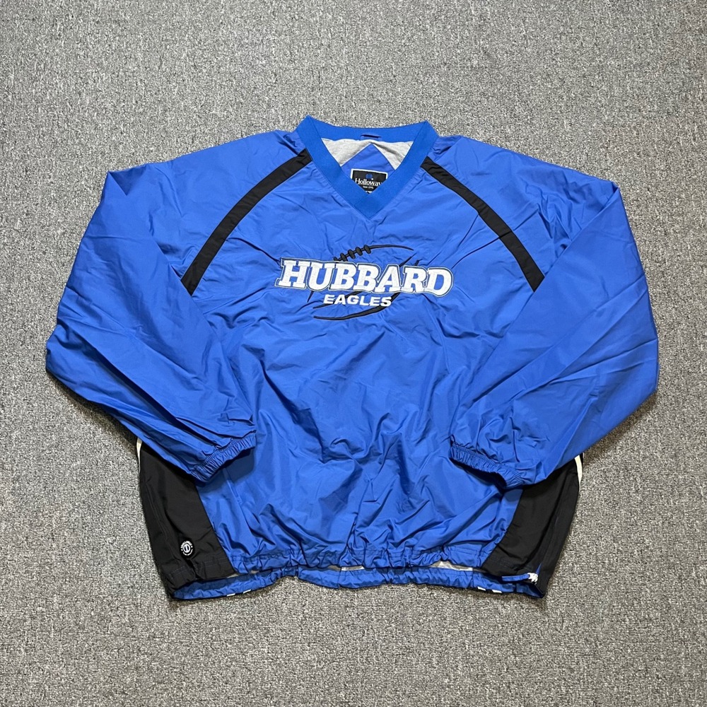 Holloway Hubbard Eagles Windbreaker 2XL‎ Blue V-Neck Pullover Jacket Football